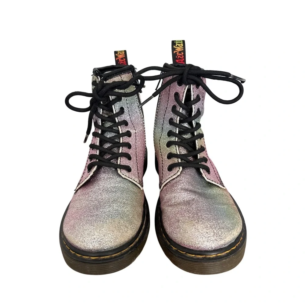 Dr Martens 1460 Rainbow Glitter Lace‎ Up Ankle Boots Kids US 2 UK 1 EU 33
